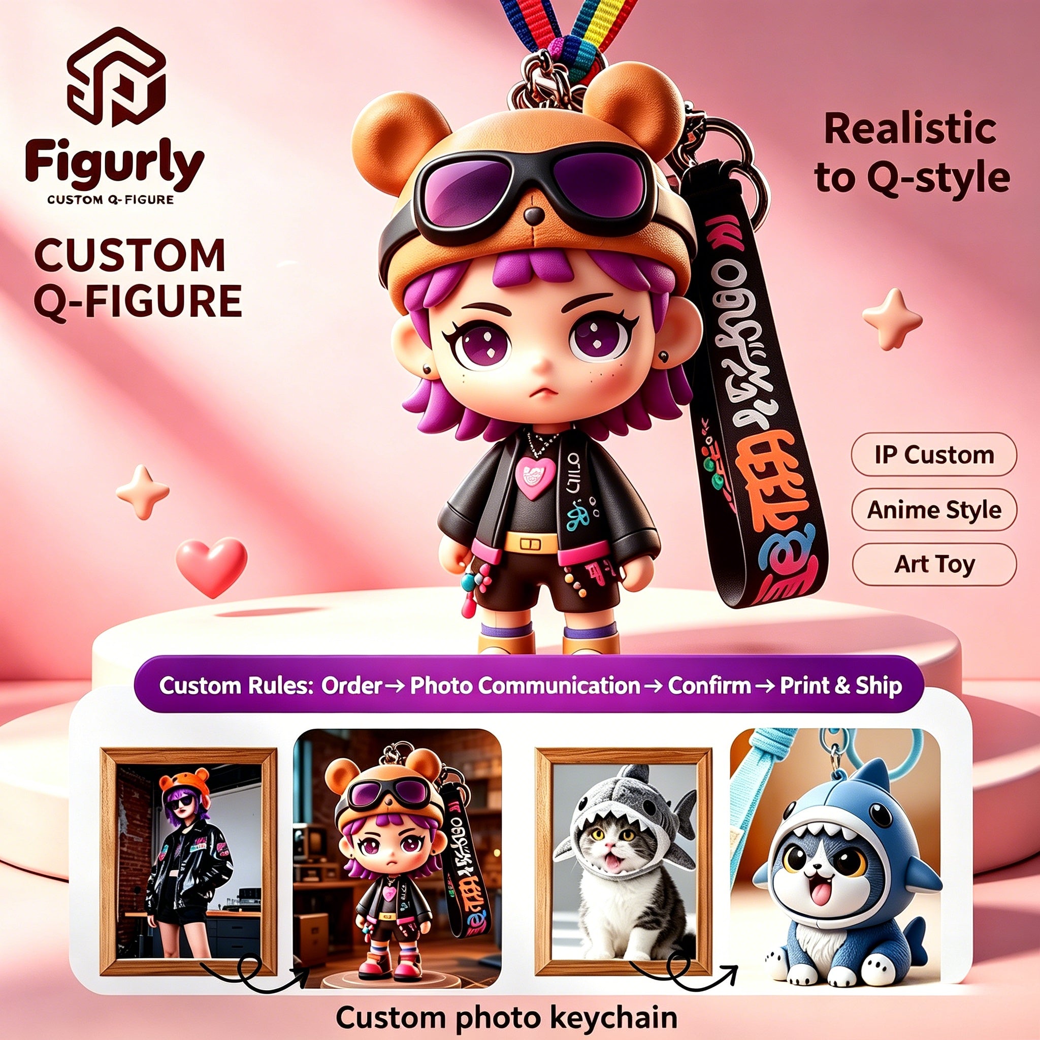 Customized keychain doll toy