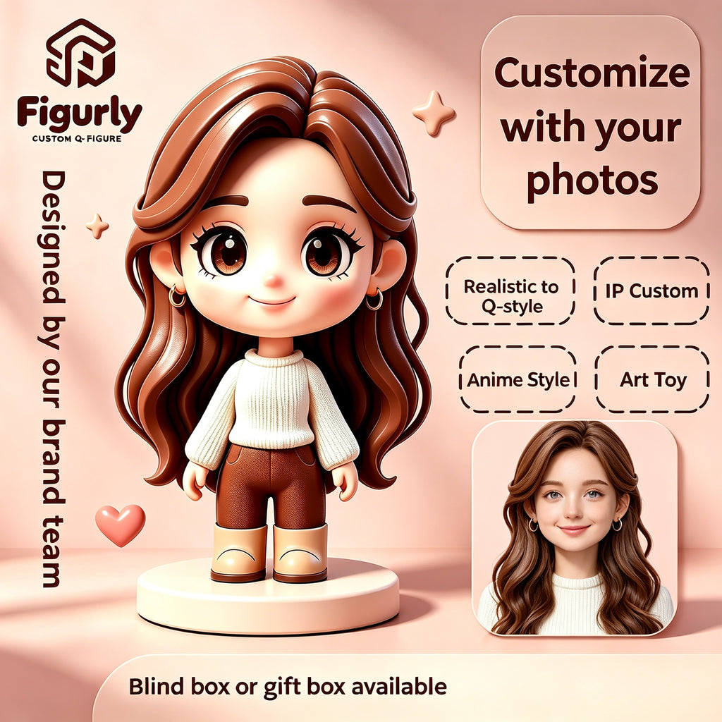 Customized real person photo chibi figure doll portrait blind box gift ornament